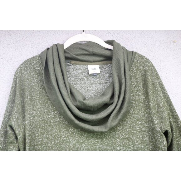 Cabi Long Sleeve Cowl Neck Olive Green Dress-XS-Thumbholes-Drawstring - Picture 5 of 11